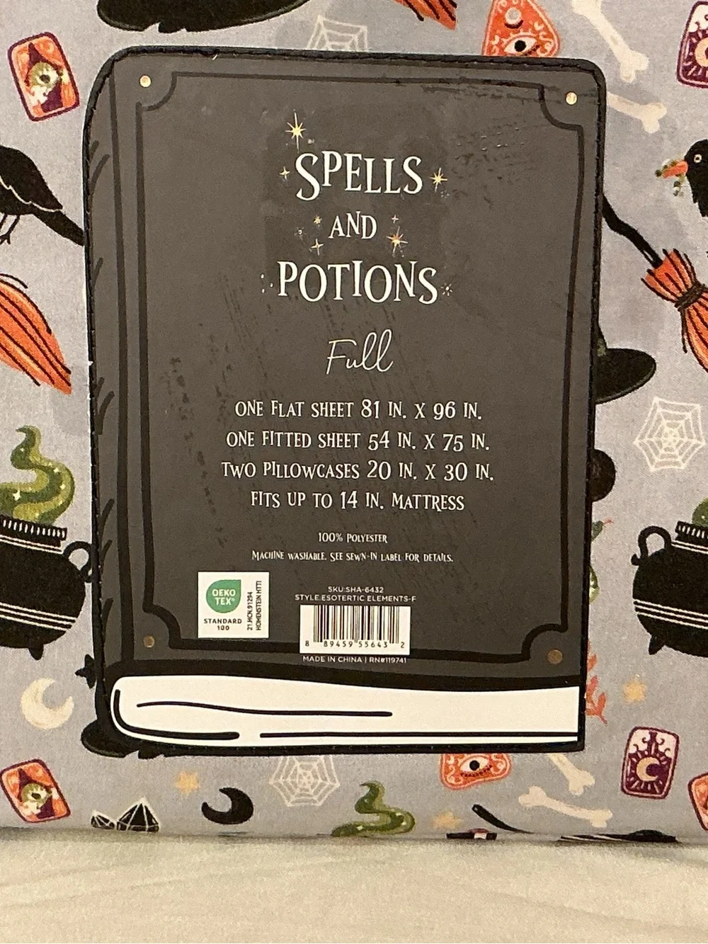 Spells and Potions Grey Halloween Witchy Full Sheet Set